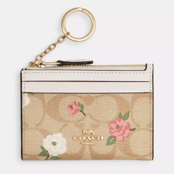 $69 NWT COACH Id Case In Signature Canvas Floral Print - Picture 1 of 4